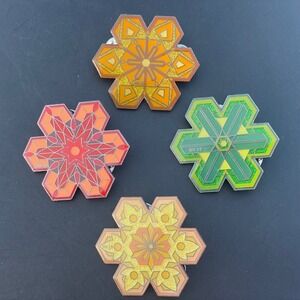 Destination Imagination NH '18 Geometric Snowflake Pin Set Glitter Mandala 4pc